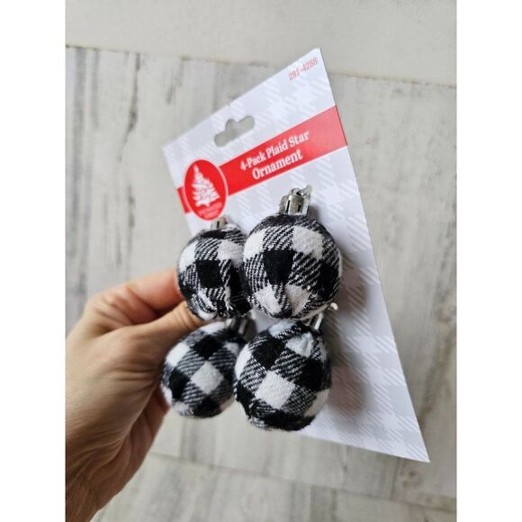 Enchanted Forest plaid ball ornament mini Xmas tree - Picture 5 of 6